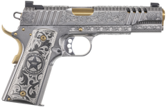 Auto Ordnance 1911 Texas Ranger Special Edition 45 ACP 5" 7+1 Semi-Auto Pistol - Gold Plated PVD