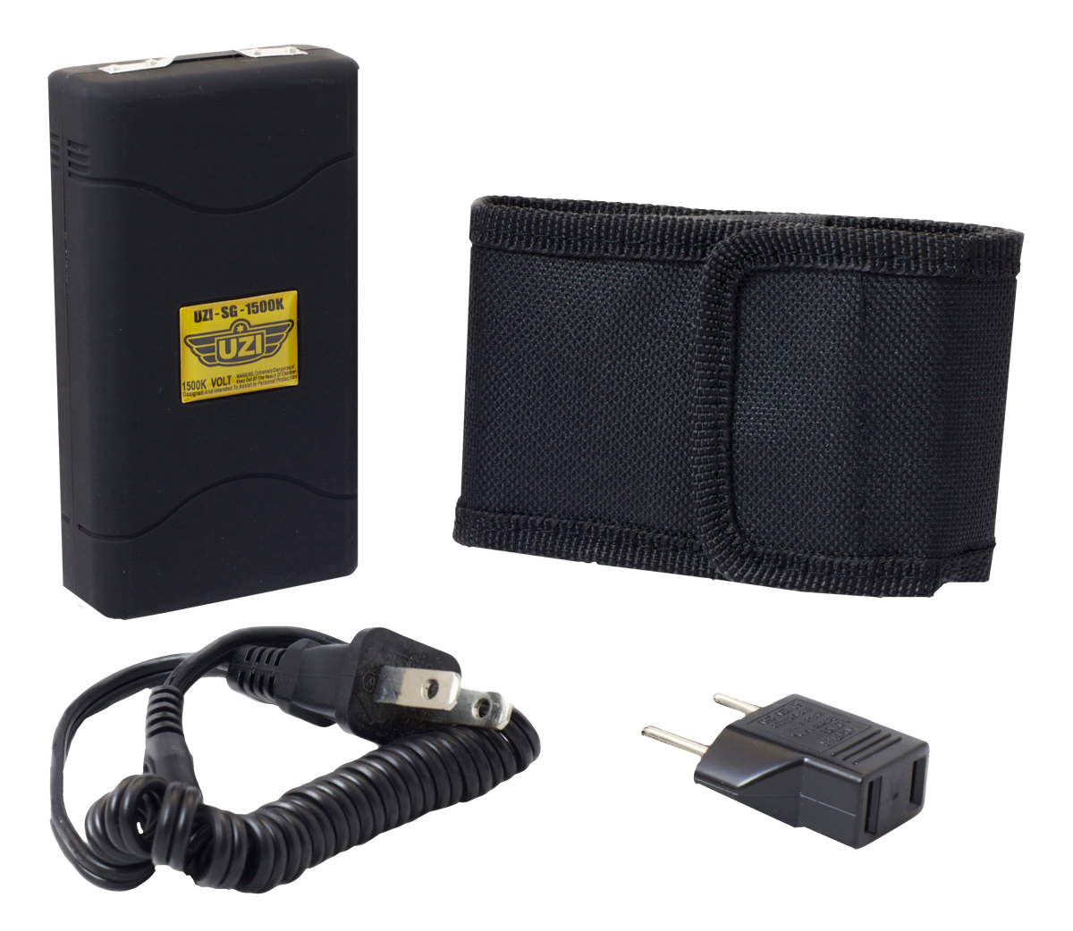 Uzi Accessories UZISG1500 Stun Gun 1.5MV Rechargeable Black 4.6 oz