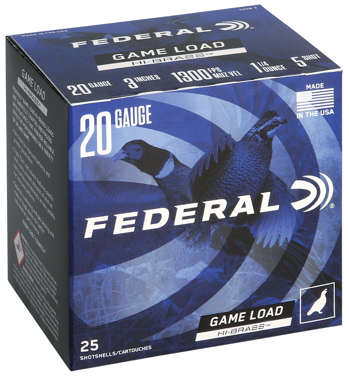 Federal Game-Shok High Brass 20 Gauge 3" 1 1/4 oz #5 Shot Shotshells - Box or Case