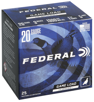 Federal Game-Shok High Brass 20 Gauge 3" 1 1/4 oz #5 Shot Shotshells - Box or Case
