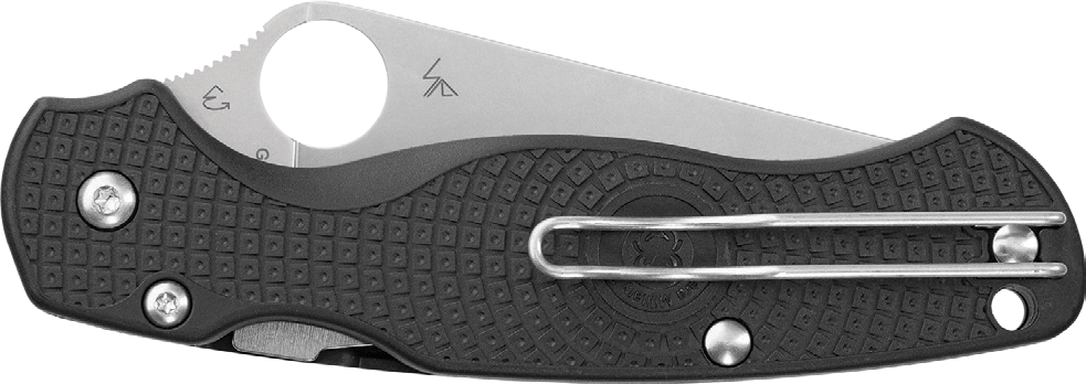 Spyderco Para Military 2 Lightweight 3.47" Clip Point Plain Edge CTS BD1N FRN Black Folding Knife