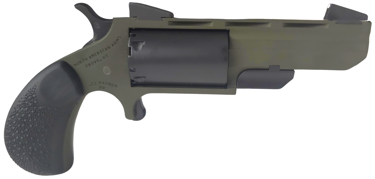 NAA Green Huntsman Conversion 22 LR/22 WMR 2" 5-Shot SAO Mini-Revolver
