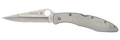 Spyderco Police C07P 4.13" VG-10 Spear Point Plain Edge Stainless Steel Folding Knife