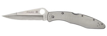 Spyderco Police C07P 4.13" VG-10 Spear Point Plain Edge Stainless Steel Folding Knife