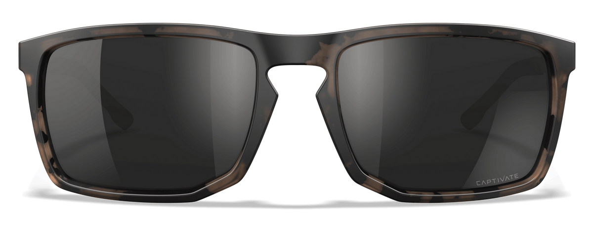 Wiley X WX Axe CAPTIVATE Polarized Black Mirror Safety Glasses - Matte Tortoise Brown Frame