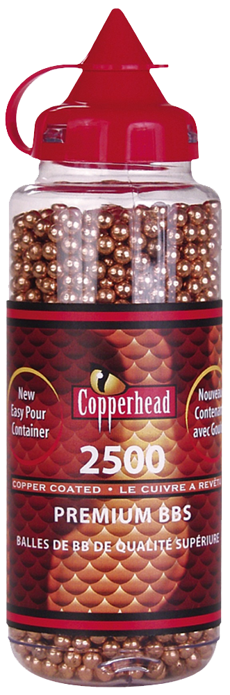 Crosman 0747 Copperhead .177 Copper-Coated Steel BBs 2500 Per Bottle