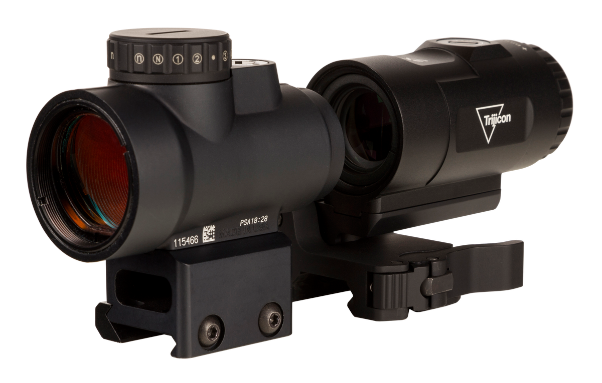 Trijicon MRO HD 1x/3x 25mm 2 MOA Red Dot / 68 MOA Circle Reflex Sight w/ 3x Magnifier - Matte Black