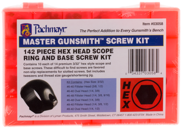Lyman Master Gunsmith 03058 Hex Head Ring and Base Screw Kit 142-Pc Hardened Steel