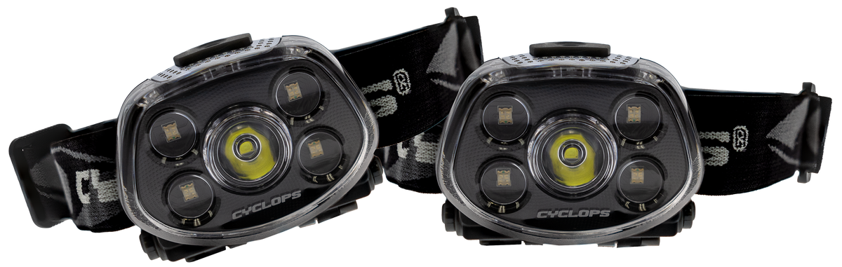 Cyclops Force XP LED Headlamp 350/15 Lumen Cree LED Red/Green - Black - 2 Pack