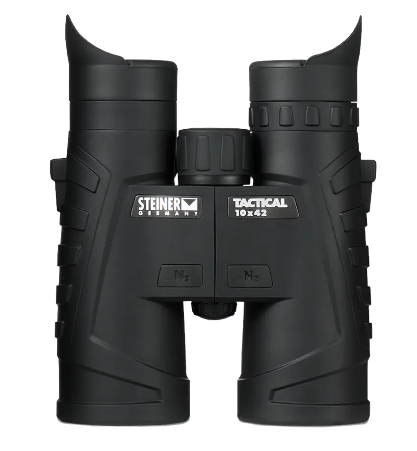 Steiner T1042 Tactical 10x42mm Roof Prism Binoculars - Black Makrolon Rubber Armor