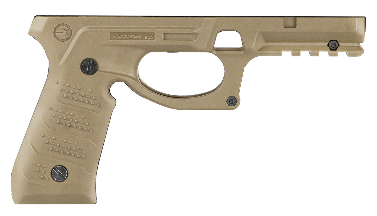 Recover Innovations BC2-02 Grip & Rail System Polymer Picatinny for Beretta 92 & M9 - Tan