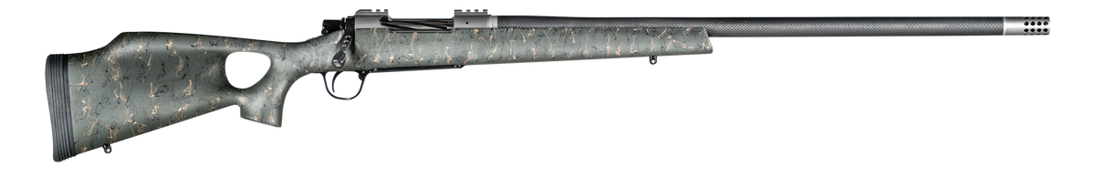 Christensen Arms Summit TI 7mm Rem Mag 26" 3+1 Bolt-Action Rifle - Green/Black/Tan Thumbhole Stock