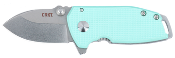 Columbia River Squid Compact 1.75" Folding Drop Point Plain Stonewashed D2 Steel Blue G10/SS Handle