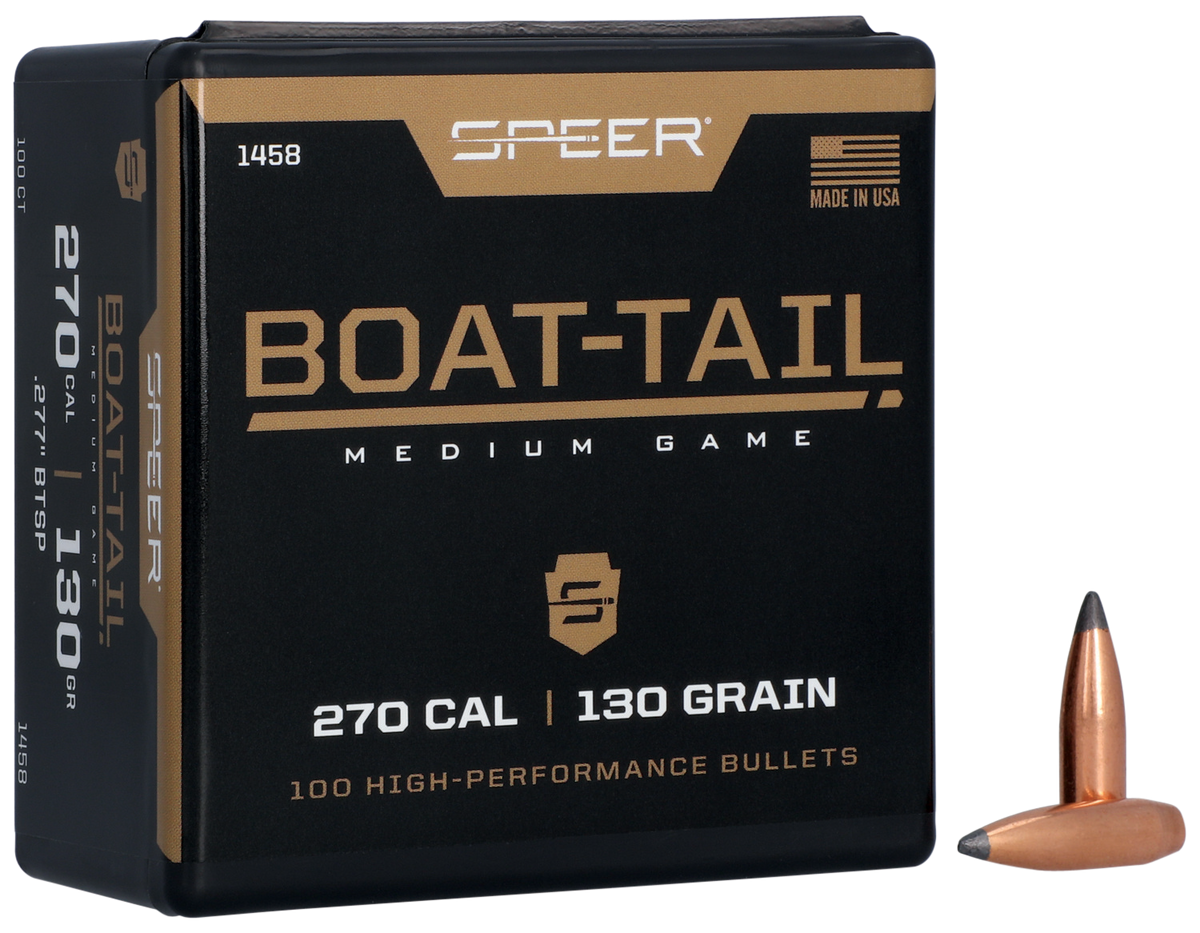 Speer Ammo 1458 Boat-Tail .270 130gr Spitzer Boat-Tail Soft Point - 100/Box