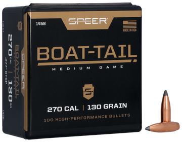 Speer Ammo 1458 Boat-Tail .270 130gr Spitzer Boat-Tail Soft Point - 100/Box