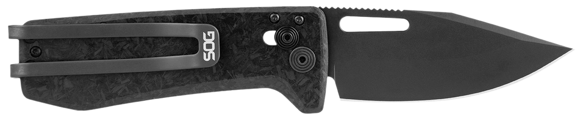S.O.G Ultra XR XHP 2.80" Folding Plain CTS XHP Satin TiCN Black Carbon Fiber Handle - Blackout