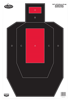 Birchwood Casey Dirty Bird IPSC Tagboard Hanging Pistol Target 16.5" x 24" Black/Red White Splatter 3-Pack