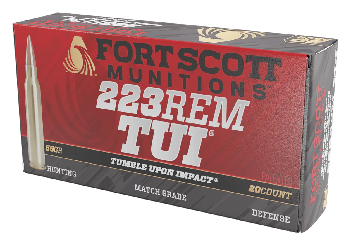 Fort Scott Munitions Tumble Upon Impact (TUI) 223 Rem 55 gr Solid Copper Spun - Box or Case