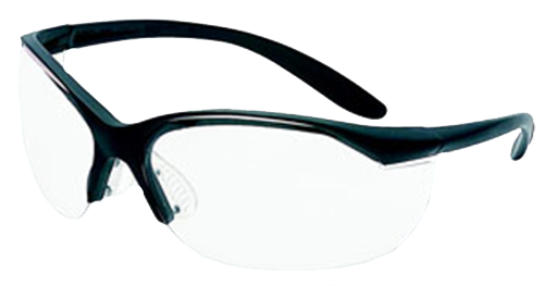 Howard Leight Uvex Vapor II Shooting Glasses Clear Anti-Fog Black Frame
