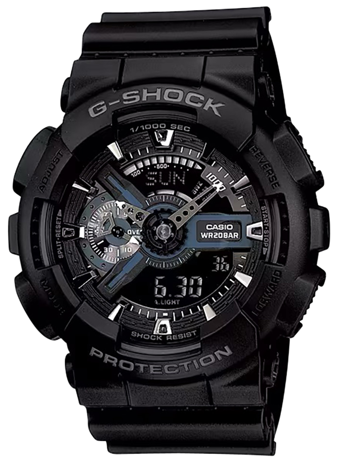 G-Shock GA1101BCR Tactical Analog-Digital Watch - Black Stainless Steel Bezel