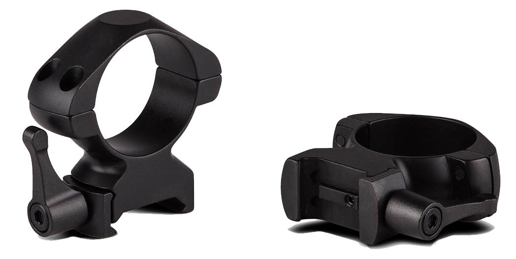Konus 7406 Steel Rings 1" Quick Release High 0 MOA Matte Black - Pair