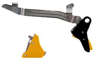 Timney Triggers Alpha Competition 9mm Luger/.40 S&W/.22 LR Drop-In Straight Trigger for Glock Gen5 & G44 - Gold