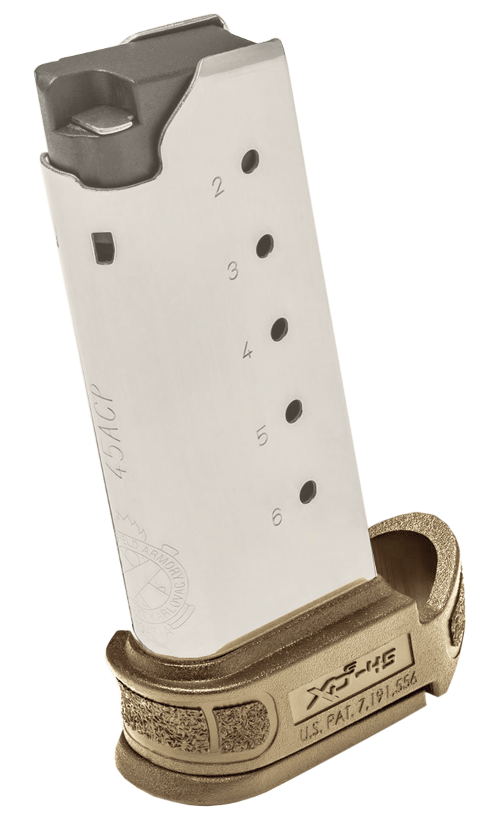 Springfield Armory XD-S Mod.2 .45 ACP 6rd Extended Magazine w/ FDE X-Tension Sleeve