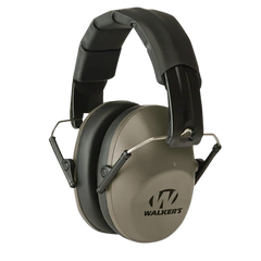 Walkers Game Ear Pro Low Profile Folding Passive Muff 22 dB Over the Head Flat Dark Earth/Black Polymer