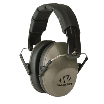 Walkers Game Ear Pro Low Profile Folding Passive Muff 22 dB Over the Head Flat Dark Earth/Black Polymer