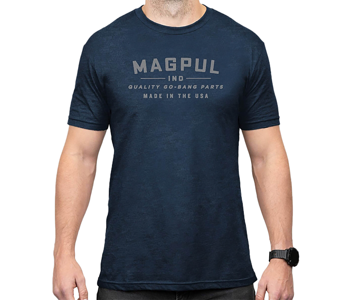 Magpul Industries Go Bang Parts CVC Short Sleeve T-Shirt - Navy Heather - Medium