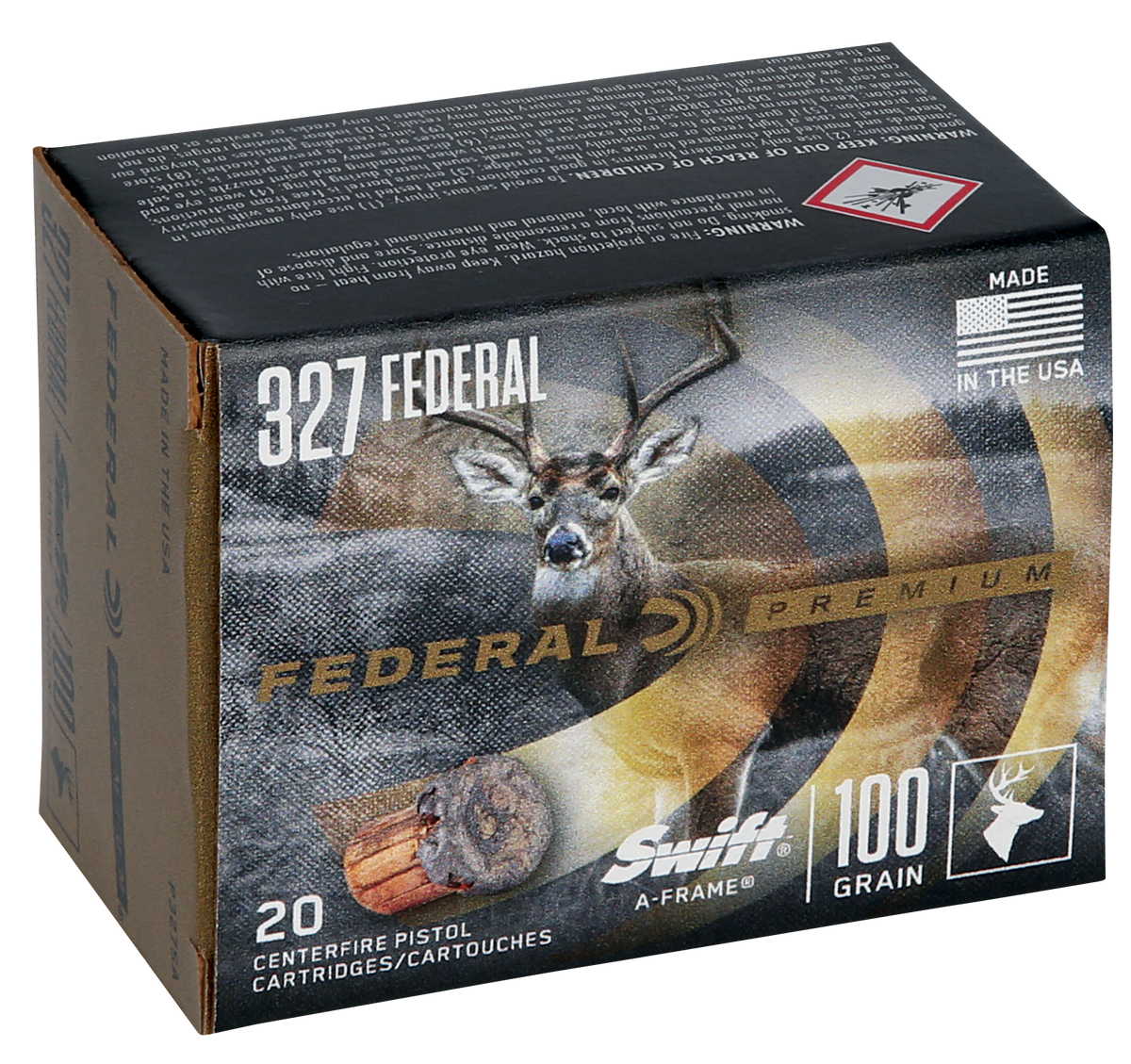 Federal Premium 327 Federal Mag 100gr Swift A-Frame 20rd - Box or Case