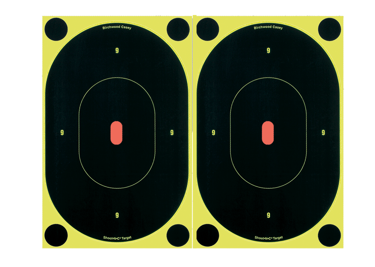 Birchwood Casey Shoot-N-C 7" Oval Silhouette Self-Adhesive Reactive Paper Target 6 Pack