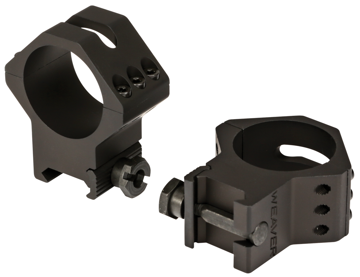Weaver Mounts Six-Hole Picatinny Rings 34mm High Matte Black Aluminum
