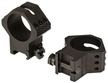 Weaver Mounts Six-Hole Picatinny Rings 34mm High Matte Black Aluminum