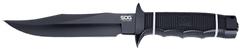 S.O.G Tech Bowie 6.40" Fixed Plain Clip Point AUS-8A SS Black TiNi Kraton Handle