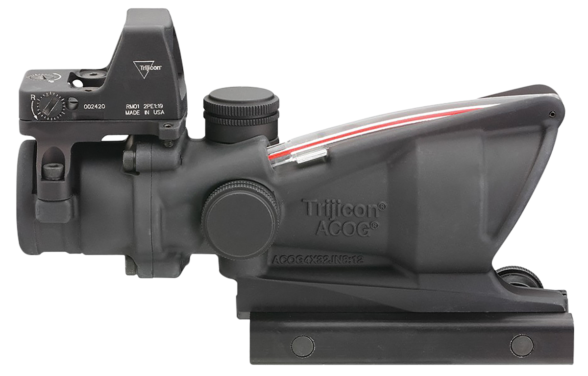 Trijicon 100550 ACOG Combo Matte Black 4x32mm Illuminated Red Crosshair .223 BDC w/ RMR Type 2