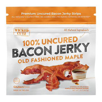 Wicked Cutz Old Fashioned Maple Bacon Jerky 2 Servings 10 Pack