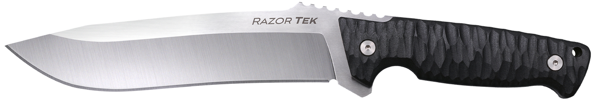 Cold Steel Razor Tek 6.50" Fixed Clip Point Plain 4116 Krupp SS Black Textured Handle