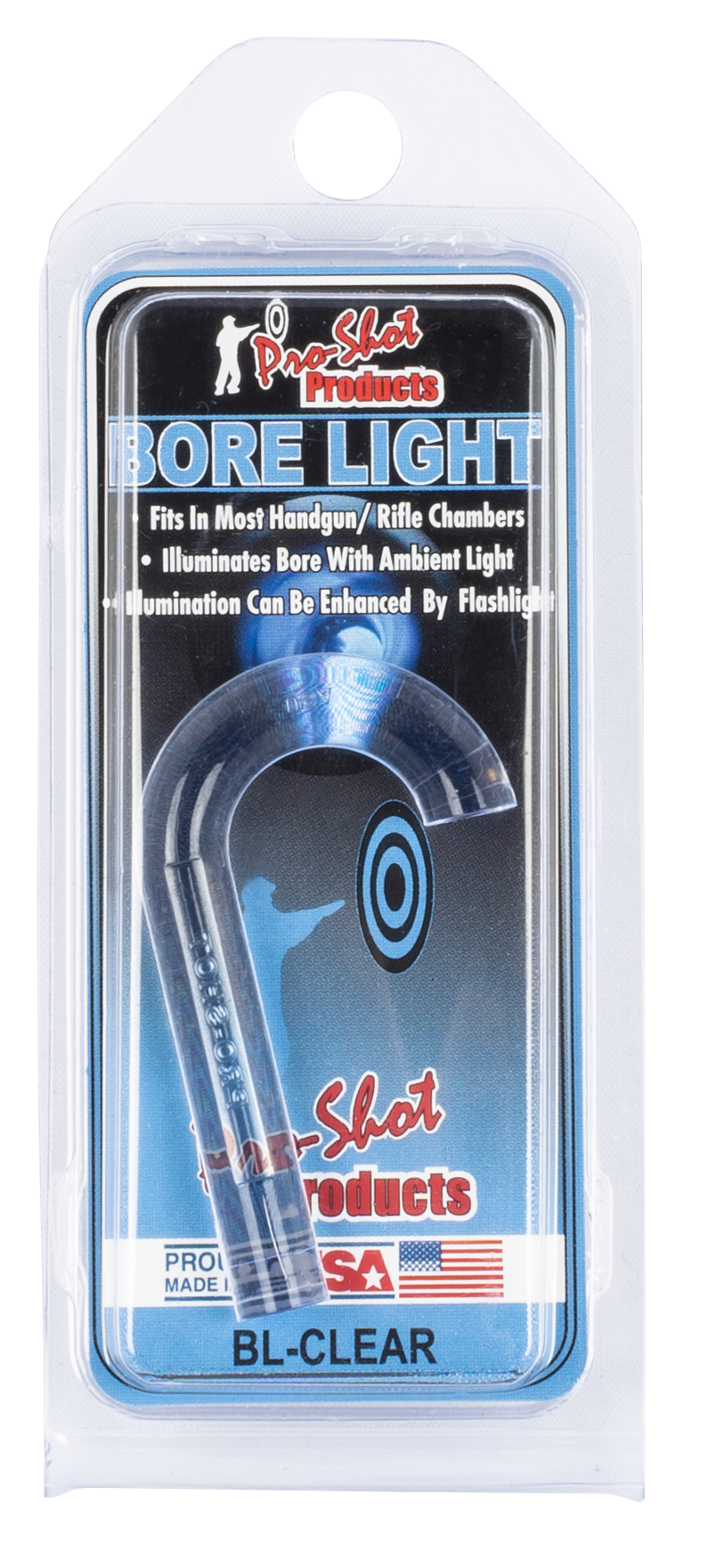 Pro-Shot BLCLEAR UV Bore Light 22 Cal & Up Fiber Optic Blue