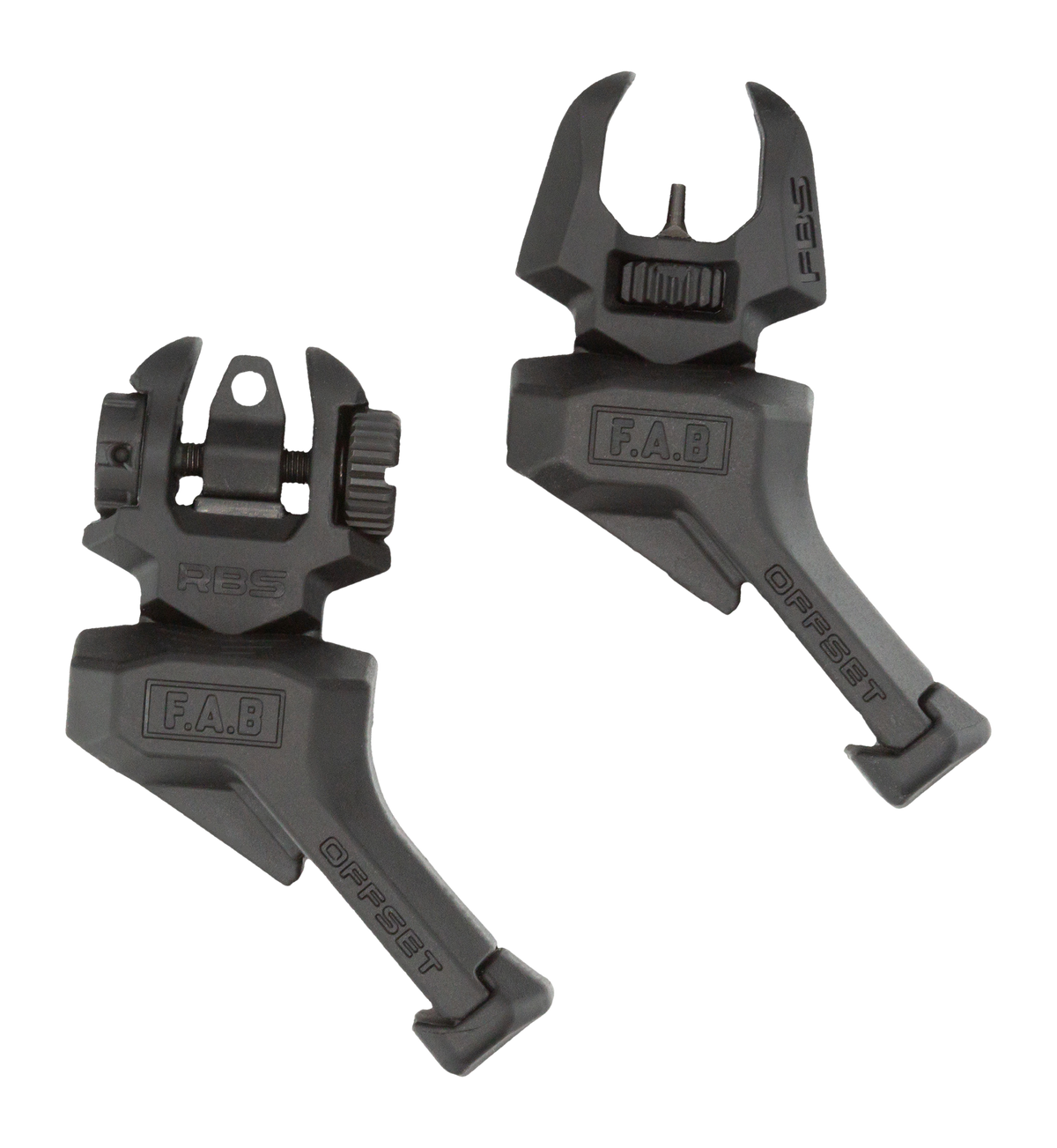 FAB Defense FX-FRBSOSLHB Front/Rear Offset Flip-Up Iron Sights 1913 Picatinny Black
