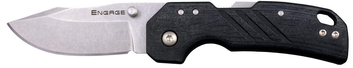 Cold Steel Engage 2.5" Folding Clip Point Plain Edge 4116 SS Black GFN