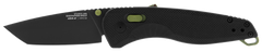 S.O.G Aegis AT 3.13" Folding Plain Drop Point Cryo D2 Steel Black TiNi Black w/Moss Accents GRN Handle