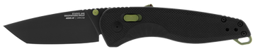 S.O.G Aegis AT 3.13" Folding Plain Drop Point Cryo D2 Steel Black TiNi Black w/Moss Accents GRN Handle