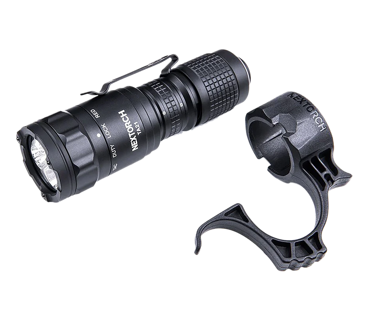 NEXTORCH TA21-SET Tactical Flashlight 1300 Lumens Rechargeable w/Red Mode - Black