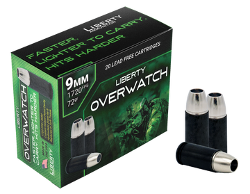 Liberty Ammunition OverWatch 9mm Luger 72gr Open Cavity Design - Box or Case