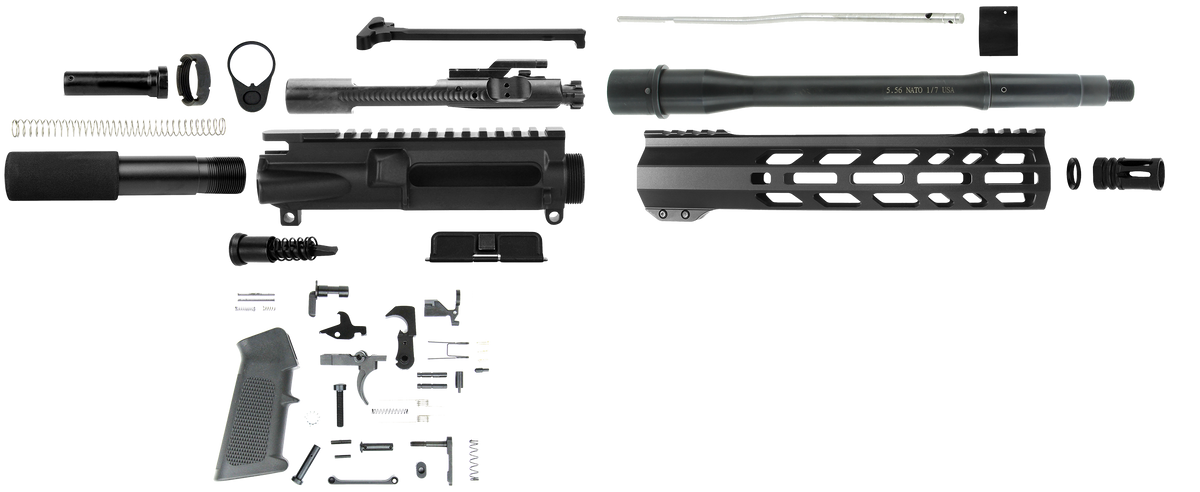 TacFire Pistol Kit 5.56x45mm NATO 10.5" AR-Pistol Black Steel with LPK