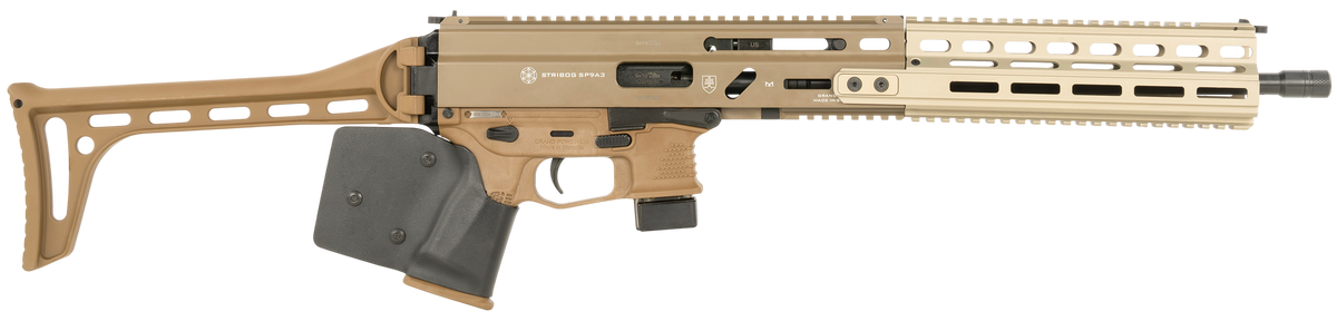 Grand Power Stribog SP9A3 Enhanced 9mm Luger 16" 10+1 Semi-Auto Rifle - CA Compliant FDE