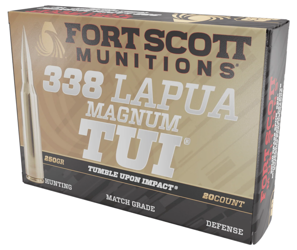 Fort Scott Munitions Tumble Upon Impact (TUI) 338 Lapua Mag 250gr Solid Copper Spun - Box or Case