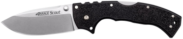 Cold Steel 4-Max Scout 4" Folding Plain Drop Point AUS-10A SS Black Griv-Ex Handle