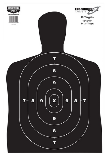 Birchwood Casey EZE-Scorer BC-27 Silhouette 12x18 Hanging Paper Target 100/Pkg